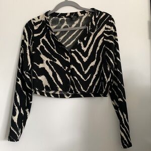 Monki Esther cardigan in zebra print